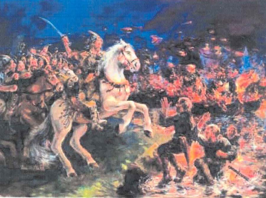 Triumphant defense of Hungarian heroes by the Danube by Eva Makk